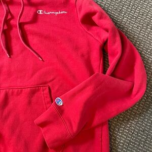 Red Champion hooded sweatshirt size adult medium